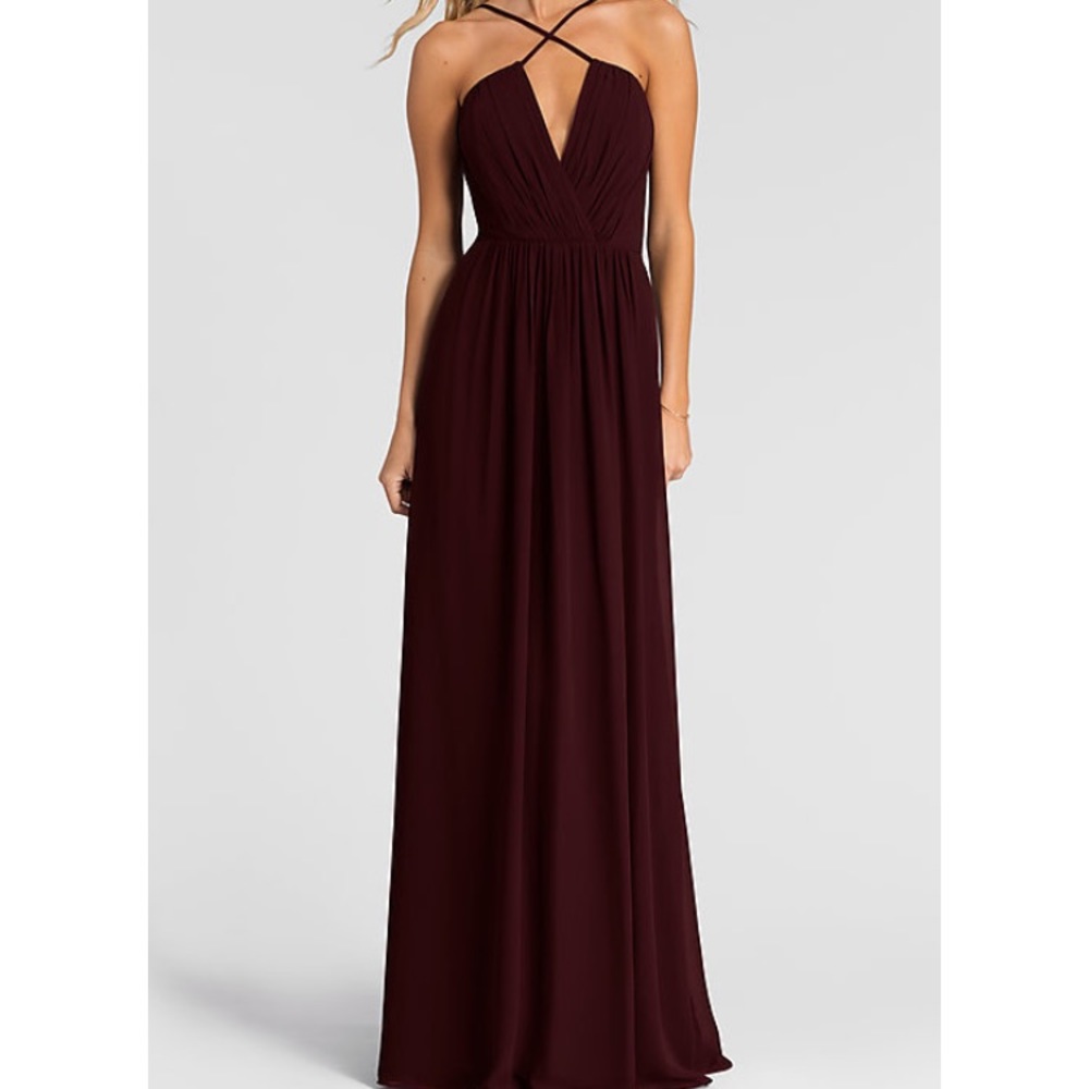 Bridesmaid dress style #1405 in wine Bill Levkoff